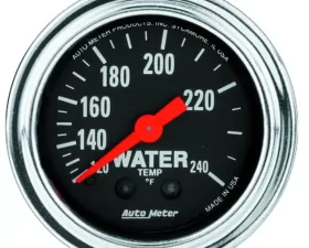 AutoMeter GAUGE; WATER TEMP; 2 1/16in.; 120-240deg.F; MECHANICAL; 12FT.; TRADITIONAL CHROM
