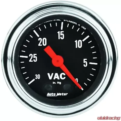 AutoMeter GAUGE; VACUUM; 2 1/16in.; 30INHG; MECHANICAL; TRADITIONAL CHROME - 2484