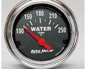 AutoMeter GAUGE; WATER TEMP; 2 1/16in.; 100-250deg.F; ELECTRIC; TRADITIONAL CHROME