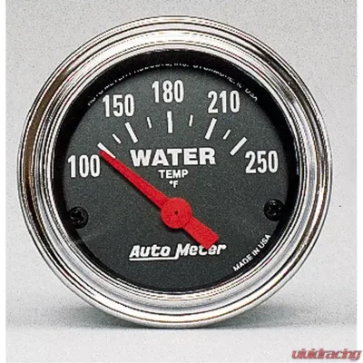 AutoMeter GAUGE; WATER TEMP; 2 1/16in.; 100-250deg.F; ELECTRIC; TRADITIONAL CHROME - 2532
