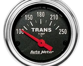 AutoMeter GAUGE; TRANS TEMP; 2 1/16in.; 100-250deg.F; ELECTRIC; TRADITIONAL CHROME