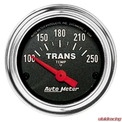 AutoMeter GAUGE; TRANS TEMP; 2 1/16in.; 100-250deg.F; ELECTRIC; TRADITIONAL CHROME - 2552