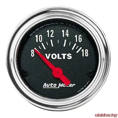 AutoMeter GAUGE; VOLTMETER; 2 1/16in.; 18V; ELEC; TRADITIONAL CHROME - 2592