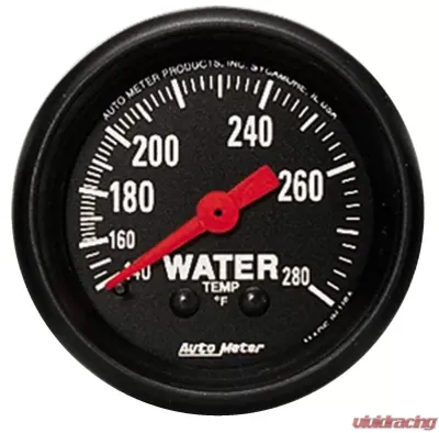 AutoMeter GAUGE; WATER TEMP; 2 1/16in.; 140-280deg.F; MECHANICAL; Z-SERIES - 2606