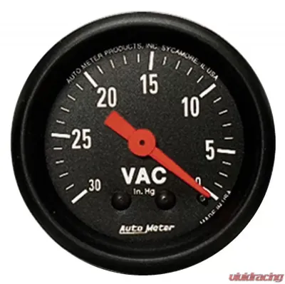 AutoMeter GAUGE; VACUUM; 2 1/16in.; 30INHG; MECHANICAL; Z-SERIES - 2610