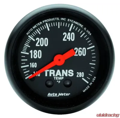 AutoMeter GAUGE; TRANSMISSION TEMP; 2 1/16in.; 140-280deg.F; MECHANICAL; 8FT.; Z-SERIES - 2615