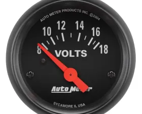 AutoMeter GAUGE; VOLTMETER; 2 1/16in.; 18V; ELEC; Z-SERIES