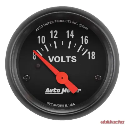 AutoMeter GAUGE; VOLTMETER; 2 1/16in.; 18V; ELEC; Z-SERIES - 2645