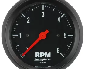 AutoMeter GAUGE; TACHOMETER; 3 3/8in.; 6K RPM; IN-DASH; Z-SERIES