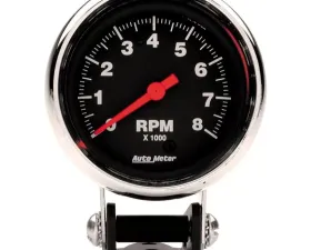AutoMeter GAUGE; TACHOMETER; 2 5/8in.; 8K RPM; PEDESTAL; TRADITIONAL CHROME