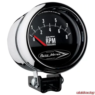 AutoMeter GAUGE; TACH; 3 3/4in.; 8K RPM; PEDESTAL W/RETRO SHORT SWEEP; TRADITIONAL CHROME - 2897