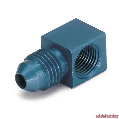 AutoMeter FITTING; ADAPTER; 90deg.; 1/8in. NPTF FEMALE TO-4AN MALE; ALUMINUM; BLUE ANODIZE - 3278