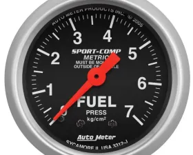 AutoMeter GAUGE; FUEL PRESSURE; 2 1/16in.; 7.0KG/CM2; MECHANICAL; SPORT-COMP