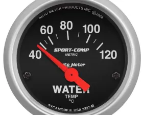 AutoMeter GAUGE; WATER TEMP; 2 1/16in.; 40-120deg.C; ELECTRIC; SPORT-COMP