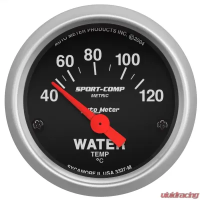 AutoMeter GAUGE; WATER TEMP; 2 1/16in.; 40-120deg.C; ELECTRIC; SPORT-COMP - 3337-M