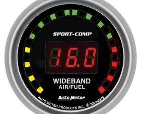 AutoMeter GAUGE; AIR/FUEL RATIO-WIDEBAND; STREET; 2 1/16in.; 10:1-17:1; DIGITAL; SPORT-COM