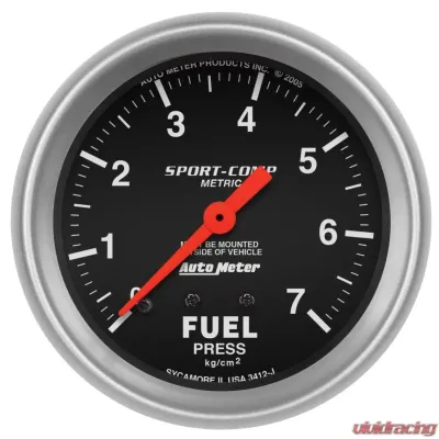 AutoMeter GAUGE; FUEL PRESSURE; 2 5/8in.; 7.0KG/CM2; MECHANICAL; SPORT-COMP - 3412-J