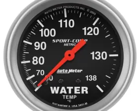 AutoMeter GAUGE; WATER TEMP; 2 5/8in.; 60-140deg.C; MECHANICAL; SPORT-COMP