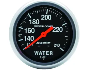 AutoMeter GAUGE; WATER TEMP; 2 5/8in.; 120-240deg.F; MECHANICAL; 12FT.; SPORT-COMP