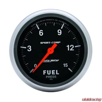 AutoMeter GAUGE; FUEL PRESSURE; 2 5/8in.; 15PSI; DIGITAL STEPPER MOTOR; SPORT-COMP - 3561