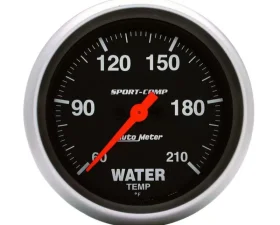 AutoMeter GAUGE; LOW WATER TEMP; 2 5/8in.; 60-210deg.F; DIGITAL STEPPER MOTOR; SPORT-COMP