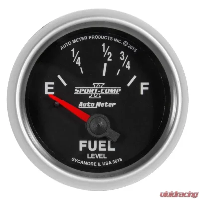 AutoMeter GAUGE; FUEL LEVEL; 2 1/16in.; 16OE TO 158OF; ELEC; SPORT-COMP II - 3618