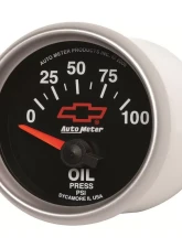 AutoMeter GAUGE; OIL PRESSURE; 2 1/16in.; 100PSI; ELECTRIC; CHEVY RED BOWTIE; BLACK                                     - 3627-00406 - Image 4