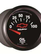 AutoMeter GAUGE; OIL PRESSURE; 2 1/16in.; 100PSI; ELECTRIC; CHEVY RED BOWTIE; BLACK                                     - 3627-00406 - Image 4