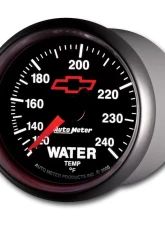 AutoMeter GAUGE; WATER TEMP; 2 1/16in.; 120-240deg.F; MECHANICAL; CHEVY RED BOWTIE; BLACK                                     - 3632-00406 - Image 3