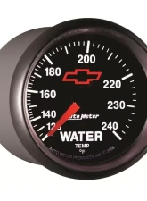 AutoMeter GAUGE; WATER TEMP; 2 1/16in.; 120-240deg.F; MECHANICAL; CHEVY RED BOWTIE; BLACK                                     - 3632-00406 - Image 6