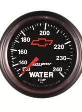 AutoMeter GAUGE; WATER TEMP; 2 1/16in.; 120-240deg.F; MECHANICAL; CHEVY RED BOWTIE; BLACK                                     - 3632-00406 - Image 5