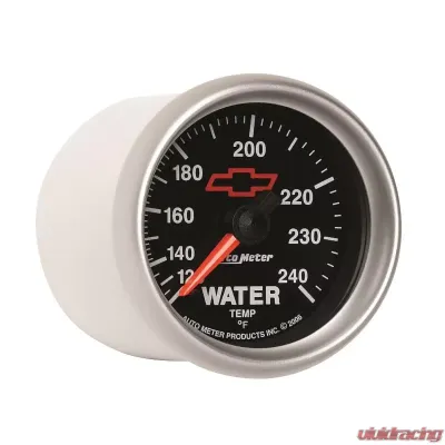 AutoMeter GAUGE; WATER TEMP; 2 1/16in.; 120-240deg.F; MECHANICAL; CHEVY RED BOWTIE; BLACK - 3632-00406