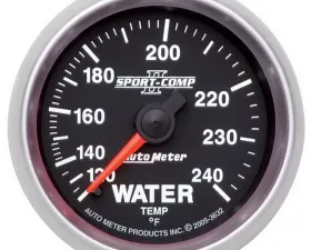 AutoMeter GAUGE; WATER TEMP; 2 1/16in.; 120-240deg.F; MECHANICAL; SPORT-COMP II