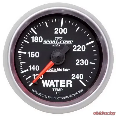 AutoMeter GAUGE; WATER TEMP; 2 1/16in.; 120-240deg.F; MECHANICAL; SPORT-COMP II - 3632