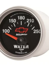 AutoMeter GAUGE; WATER TEMP; 2 1/16in.; 100-250deg.F; ELECTRIC; CHEVY RED BOWTIE; BLACK                                     - 3637-00406 - Image 4