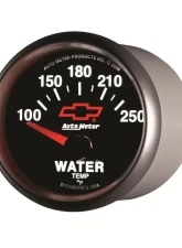 AutoMeter GAUGE; WATER TEMP; 2 1/16in.; 100-250deg.F; ELECTRIC; CHEVY RED BOWTIE; BLACK                                     - 3637-00406 - Image 2