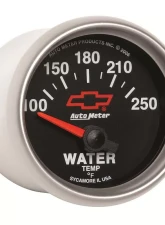 AutoMeter GAUGE; WATER TEMP; 2 1/16in.; 100-250deg.F; ELECTRIC; CHEVY RED BOWTIE; BLACK                                     - 3637-00406 - Image 4