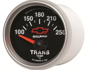 AutoMeter GAUGE; TRANSMISSION TEMP; 2 1/16in.; 100-250deg.F; ELECTRIC; CHEVY RED BOWTIE; B