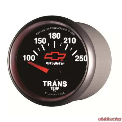 AutoMeter GAUGE; TRANSMISSION TEMP; 2 1/16in.; 100-250deg.F; ELECTRIC; CHEVY RED BOWTIE; B - 3649-00406