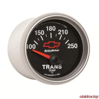 AutoMeter GAUGE; TRANSMISSION TEMP; 2 1/16in.; 100-250deg.F; ELECTRIC; CHEVY RED BOWTIE; B - 3649-00406