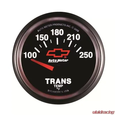 AutoMeter GAUGE; TRANSMISSION TEMP; 2 1/16in.; 100-250deg.F; ELECTRIC; CHEVY RED BOWTIE; B - 3649-00406