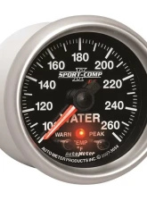 AutoMeter GAUGE; WATER TEMP; 2 1/16in.; 100-260deg.F; STEPPER MOTOR W/PEAK/WRN; SPORT-COMP                                     - 3654 - Image 5