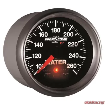 AutoMeter GAUGE; WATER TEMP; 2 1/16in.; 100-260deg.F; STEPPER MOTOR W/PEAK/WRN; SPORT-COMP - 3654