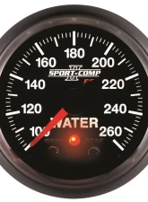AutoMeter GAUGE; WATER TEMP; 2 1/16in.; 100-260deg.F; STEPPER MOTOR W/PEAK/WRN; SPORT-COMP                                     - 3654 - Image 4