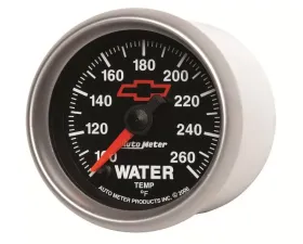 AutoMeter GAUGE; WATER TEMP; 2 1/16in.; 100-260deg.F; DIGITAL STEPPER MOTOR; CHEVY RED BOW