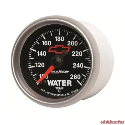 AutoMeter GAUGE; WATER TEMP; 2 1/16in.; 100-260deg.F; DIGITAL STEPPER MOTOR; CHEVY RED BOW - 3655-00406