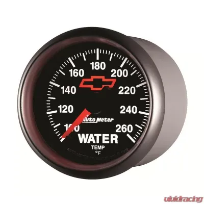 AutoMeter GAUGE; WATER TEMP; 2 1/16in.; 100-260deg.F; DIGITAL STEPPER MOTOR; CHEVY RED BOW - 3655-00406