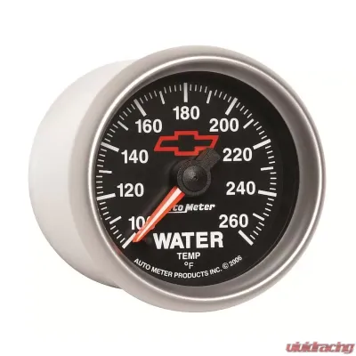 AutoMeter GAUGE; WATER TEMP; 2 1/16in.; 100-260deg.F; DIGITAL STEPPER MOTOR; CHEVY RED BOW - 3655-00406