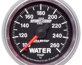 AutoMeter GAUGE; WATER TEMP; 2 1/16IN.; 100-260 F; DIGITAL STEPPER MOTOR; SPORT-COMP II