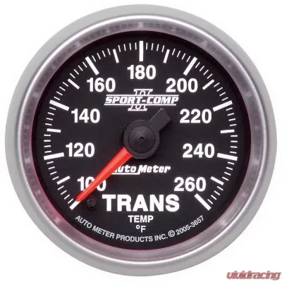 AutoMeter GAUGE; TRANSMISSION TEMP; 2 1/16IN.; 100-260 F; DIGITAL STEPPER MOTOR; SPORT-COM - 3657